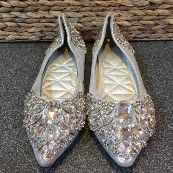 Elegant Silver Embellished Flats - Picture 15 of 16